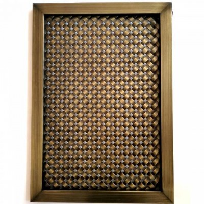 Antique Bronze Stainless Steel Flat Wire Weave Mesh With Frame For Kent Design